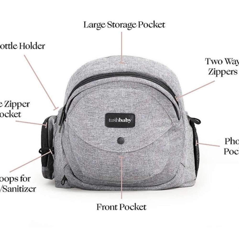 Tushbaby Gray Baby Hip Carrier